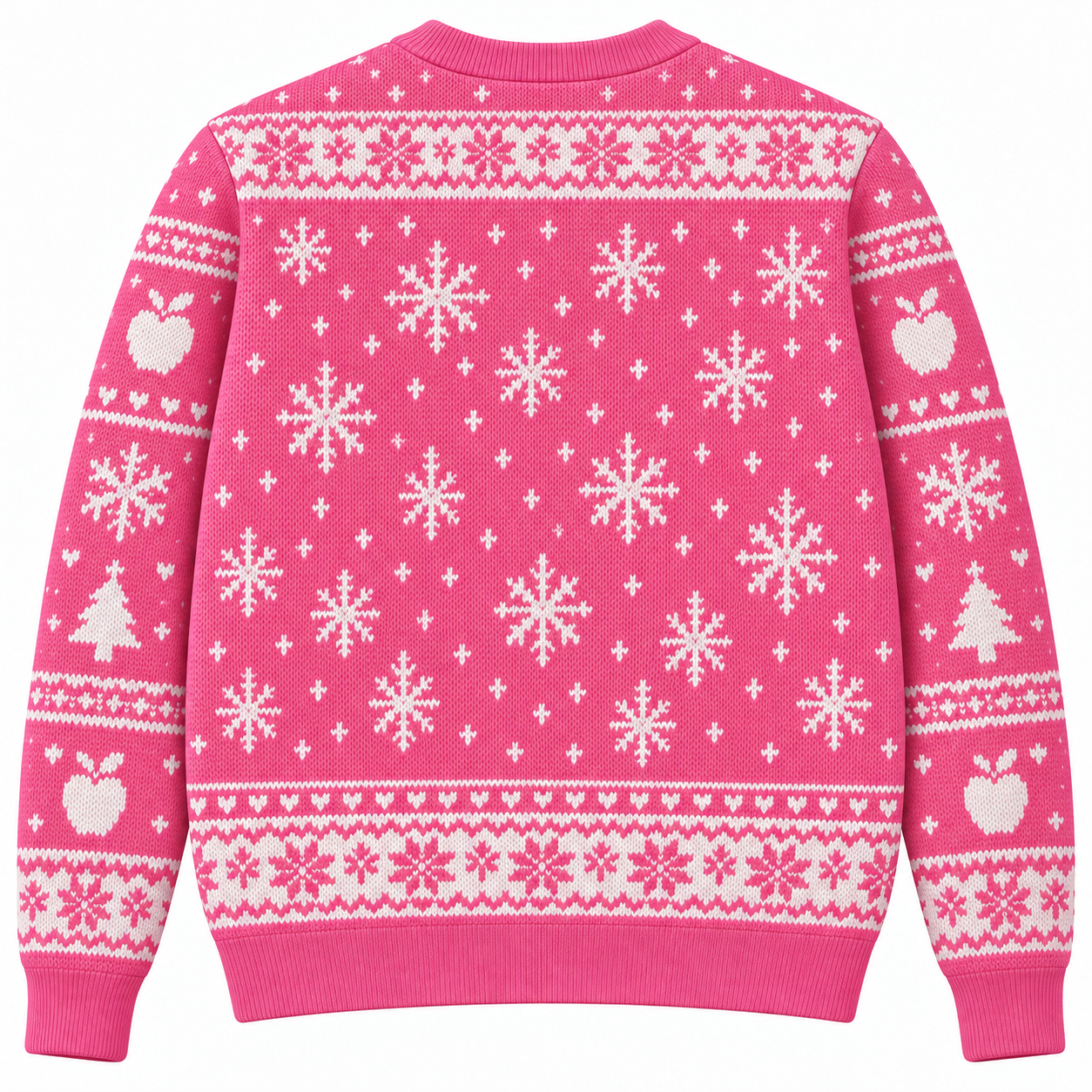 [popular-sweater:PX-22-14:back] Apple For Santa Teacher Ugly Christmas Sweatshirt - Back view