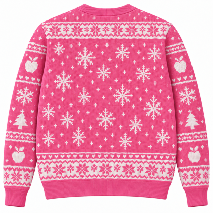 [popular-sweater:PX-22-14:back] Apple For Santa Teacher Ugly Christmas Sweatshirt - Back view
