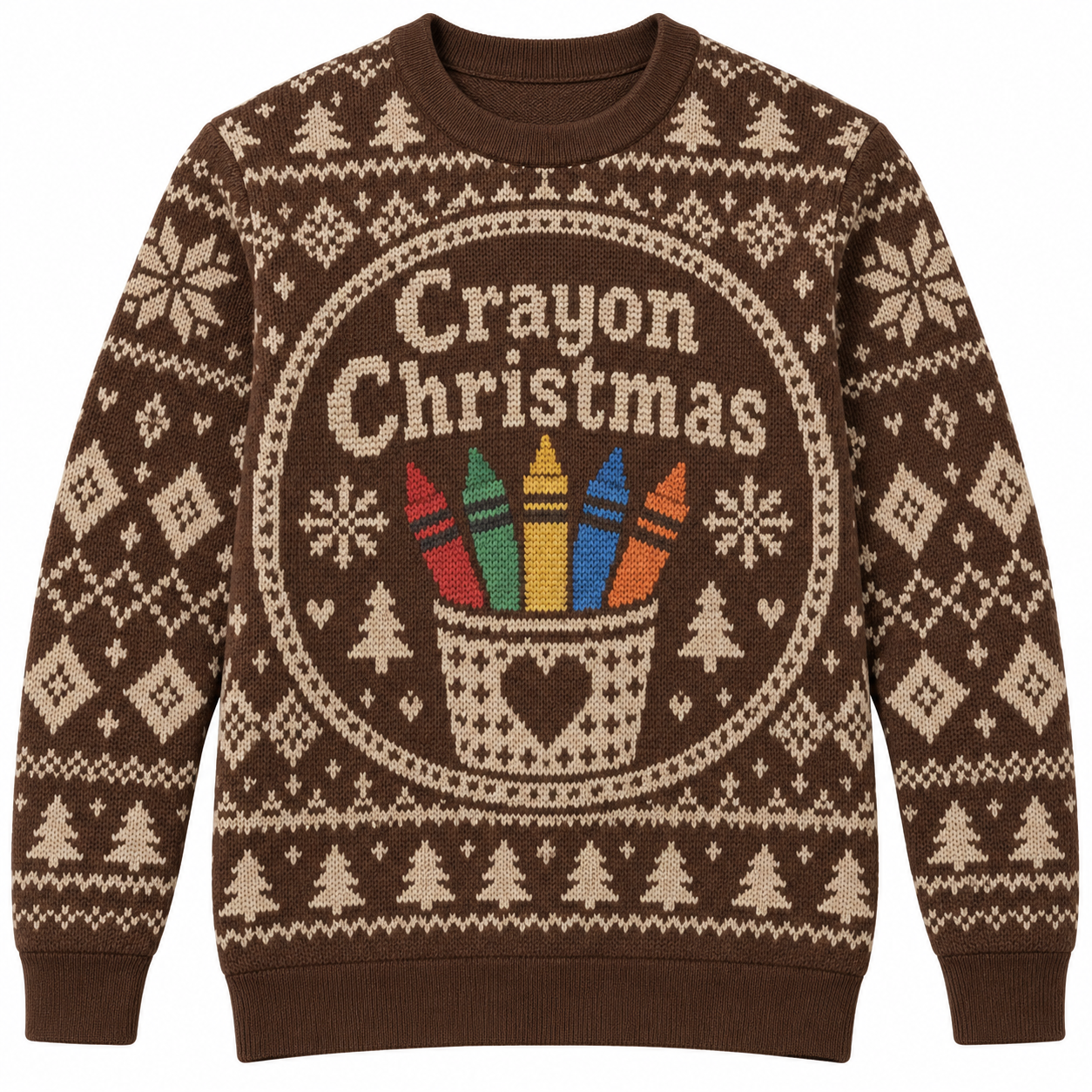 [popular-sweater:PX-22-15:front] Crayon Christmas Ugly Christmas Sweatshirt - Front view