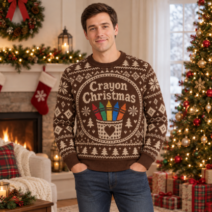 [popular-sweater:PX-22-15:male] Crayon Christmas Ugly Christmas Sweatshirt - Male view