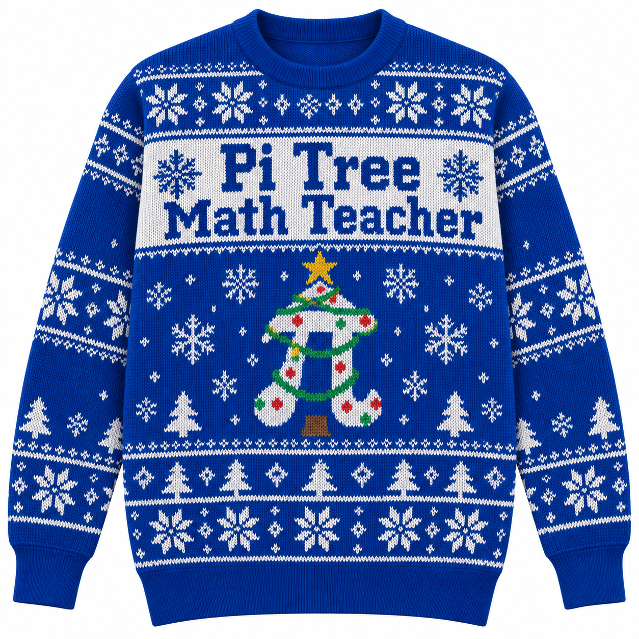 [popular-sweater:PX-22-16:front] Pi Tree Math Teacher Ugly Christmas Sweatshirt - Front view