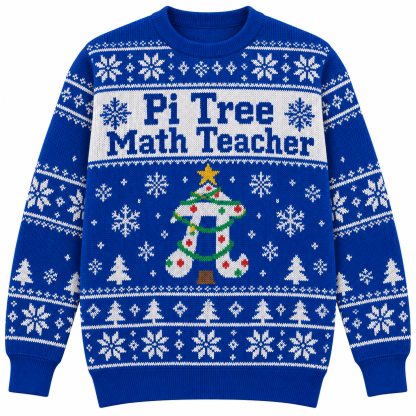[popular-sweater:PX-22-16:front] Pi Tree Math Teacher Ugly Christmas Sweatshirt - Front view