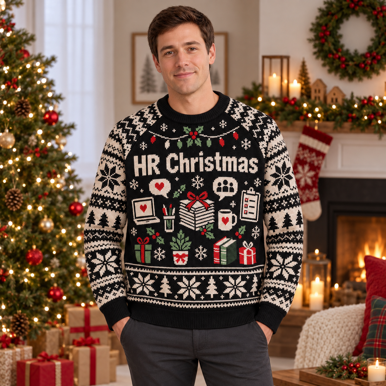 [popular-sweater:PX-22-18:male] HR Christmas Ugly Christmas Sweatshirt - Male view