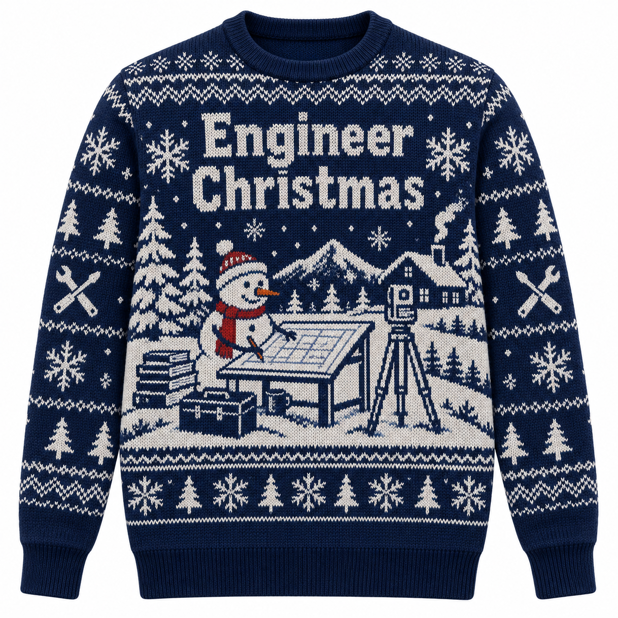 [popular-sweater:PX-22-19:front] Engineer Christmas Ugly Christmas Sweatshirt - Front view