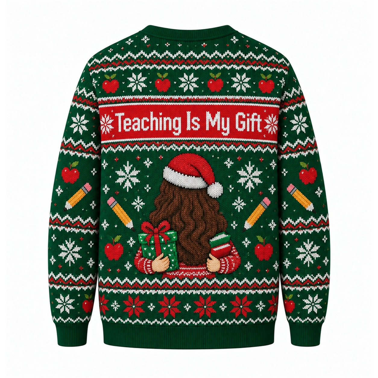 [popular-sweater:PX-22-21:back] Teaching Is My Gift Ugly Christmas Sweatshirt - Back view