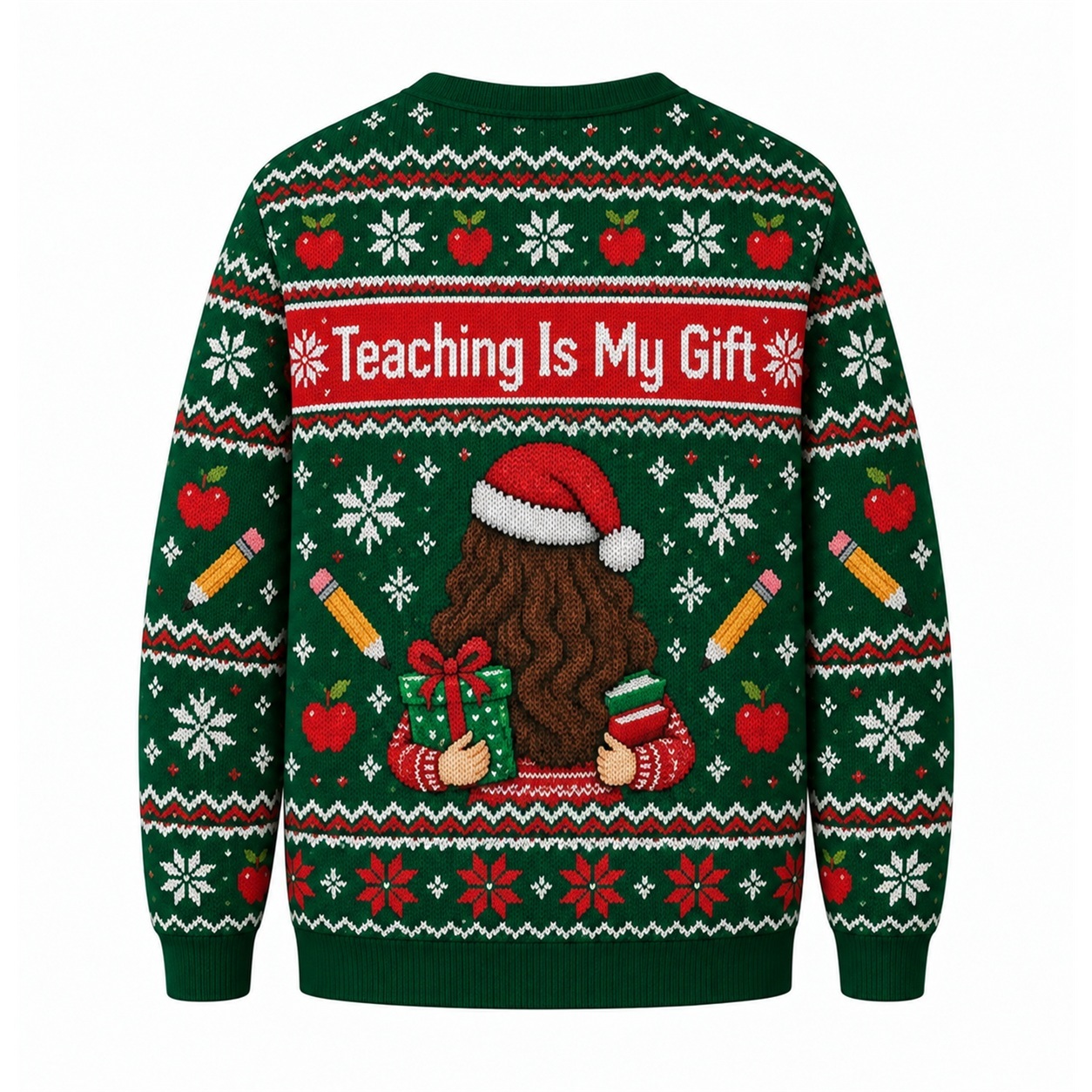 [popular-sweater:PX-22-21:back] Teaching Is My Gift Ugly Christmas Sweatshirt - Back view