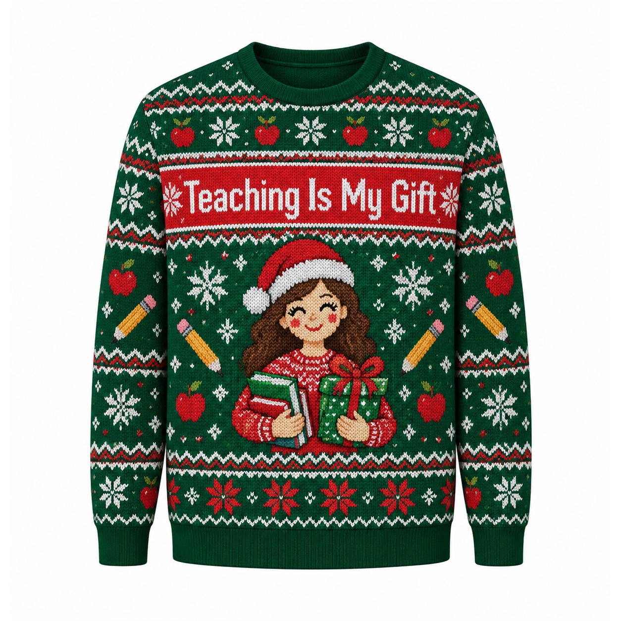 [popular-sweater:PX-22-21:front] Teaching Is My Gift Ugly Christmas Sweatshirt - Front view