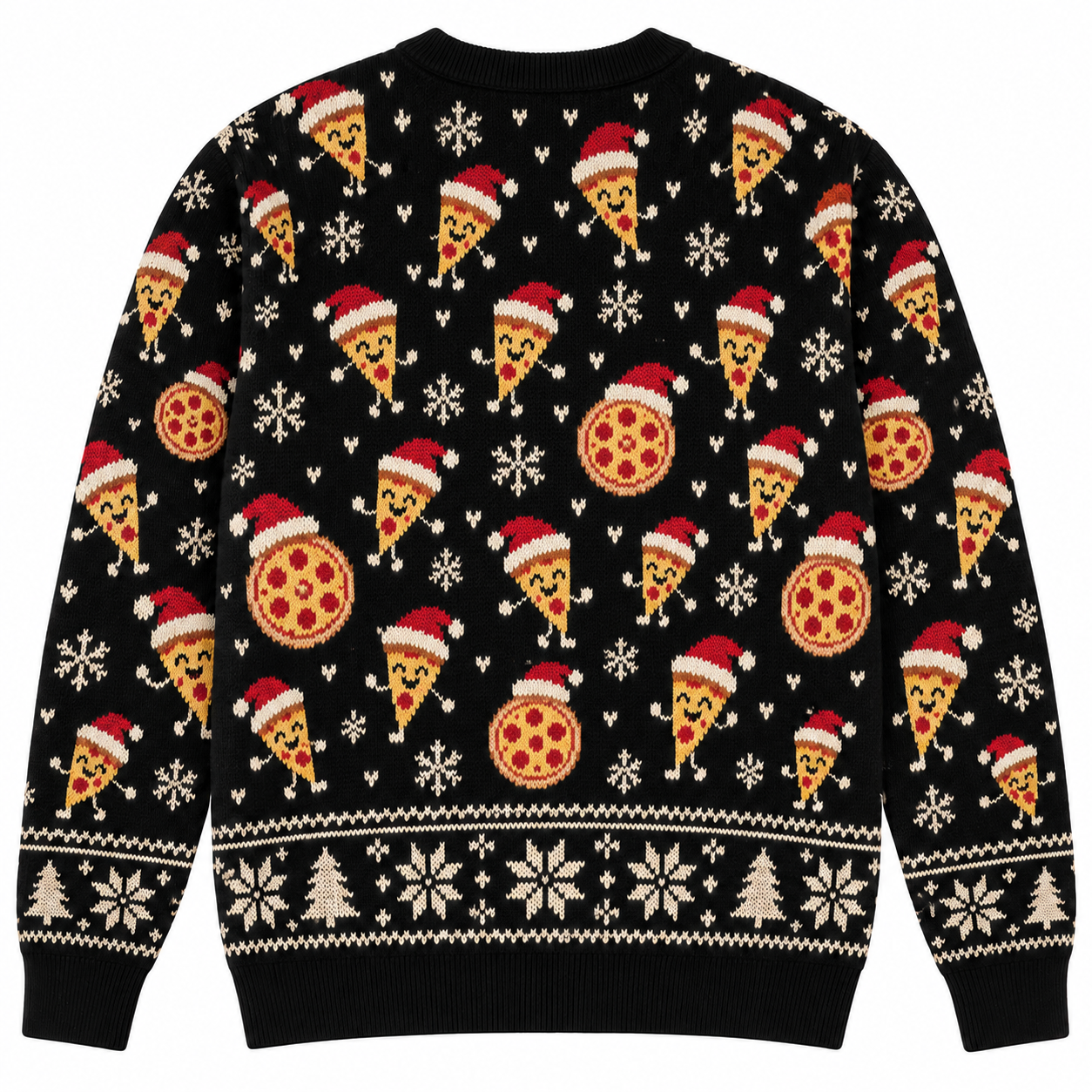 [popular-sweater:PX-23-02:back] Merry Pizzamas Ugly Christmas Sweatshirt - Back view
