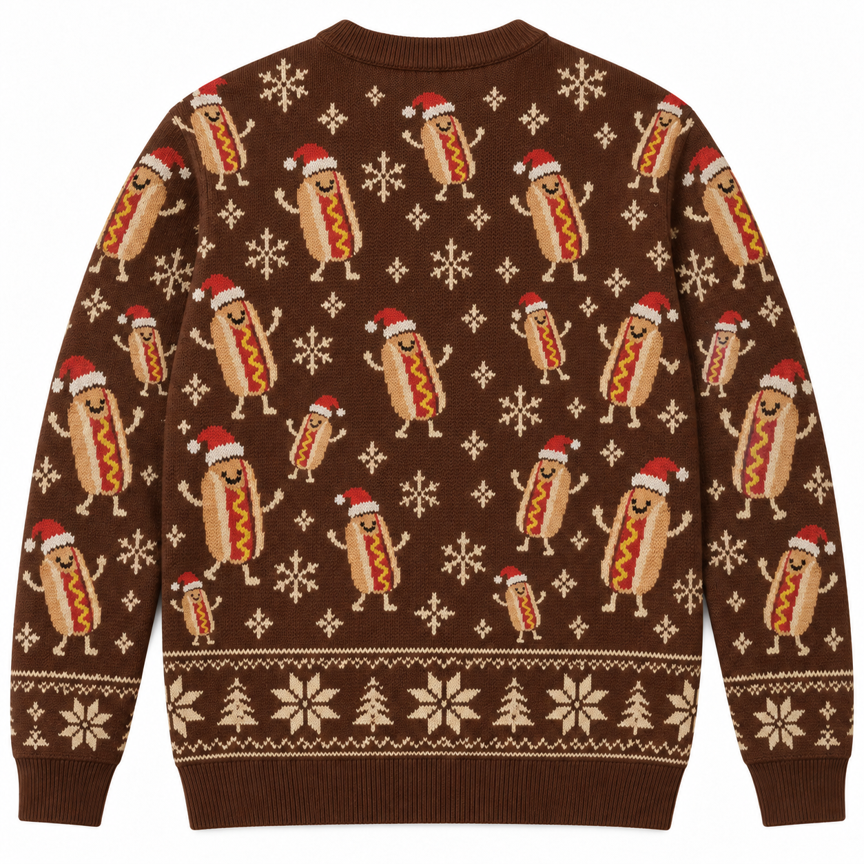 [popular-sweater:PX-23-07:back] Hot Dog Christmas Ugly Christmas Sweatshirt - Back view