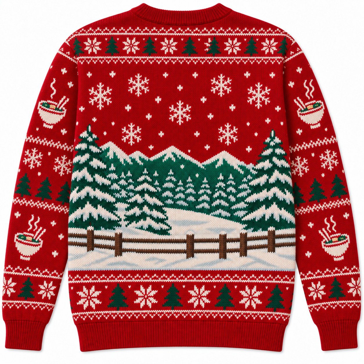 [popular-sweater:PX-23-09:back] Ramen Holidays Ugly Christmas Sweatshirt - Back view
