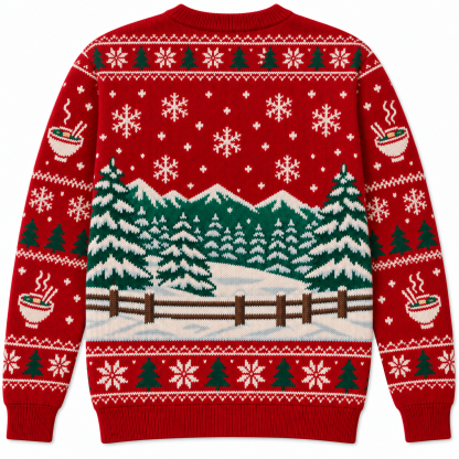 [popular-sweater:PX-23-09:back] Ramen Holidays Ugly Christmas Sweatshirt - Back view