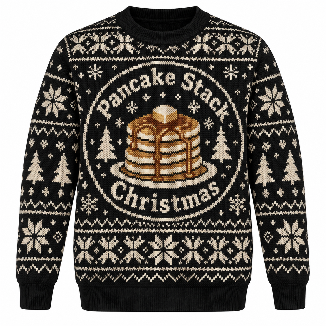 [popular-sweater:PX-23-10:front] Pancake Stack Christmas Ugly Christmas Sweatshirt - Front view