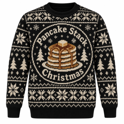 [popular-sweater:PX-23-10:front] Pancake Stack Christmas Ugly Christmas Sweatshirt - Front view