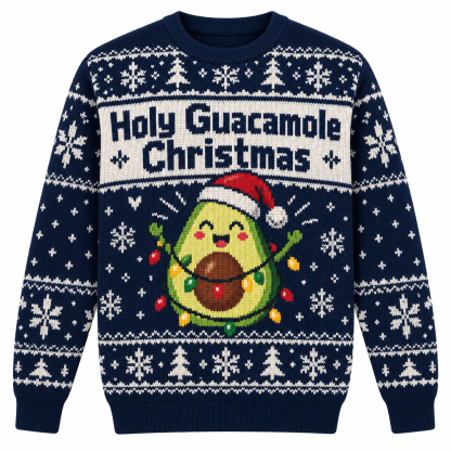 [popular-sweater:PX-23-11:front] Holy Guacamole Christmas Ugly Christmas Sweatshirt - Front view