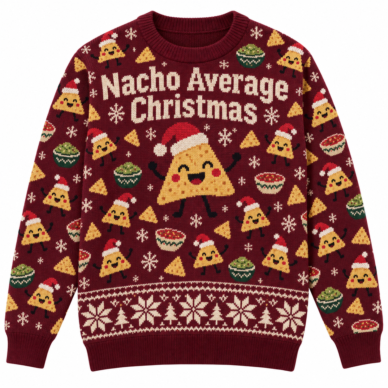 [popular-sweater:PX-23-12:front] Nacho Average Christmas Ugly Christmas Sweatshirt - Front view