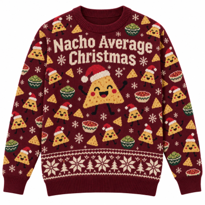 [popular-sweater:PX-23-12:front] Nacho Average Christmas Ugly Christmas Sweatshirt - Front view