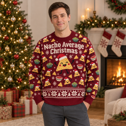 [popular-sweater:PX-23-12:male] Nacho Average Christmas Ugly Christmas Sweatshirt - Male view