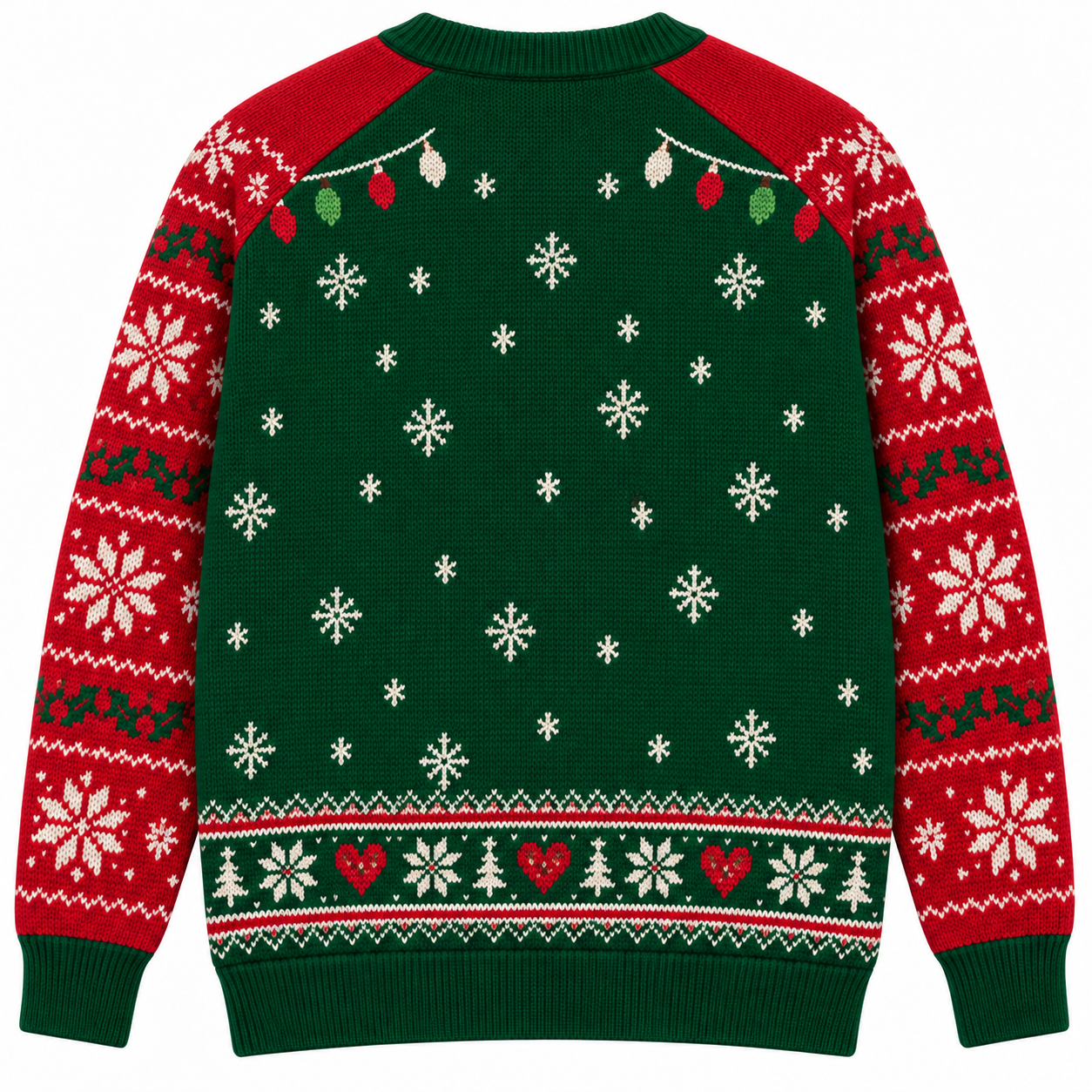 [popular-sweater:PX-23-13:back] Donut Christmas Wreath Ugly Christmas Sweatshirt - Back view