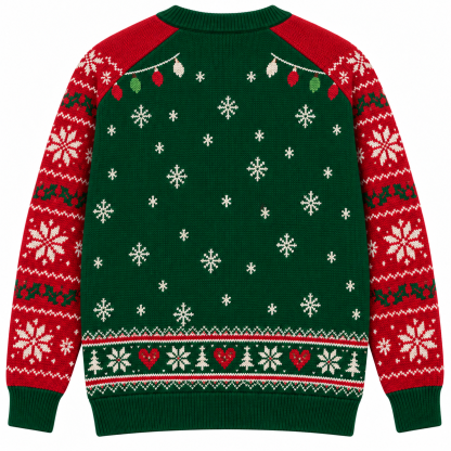 [popular-sweater:PX-23-13:back] Donut Christmas Wreath Ugly Christmas Sweatshirt - Back view