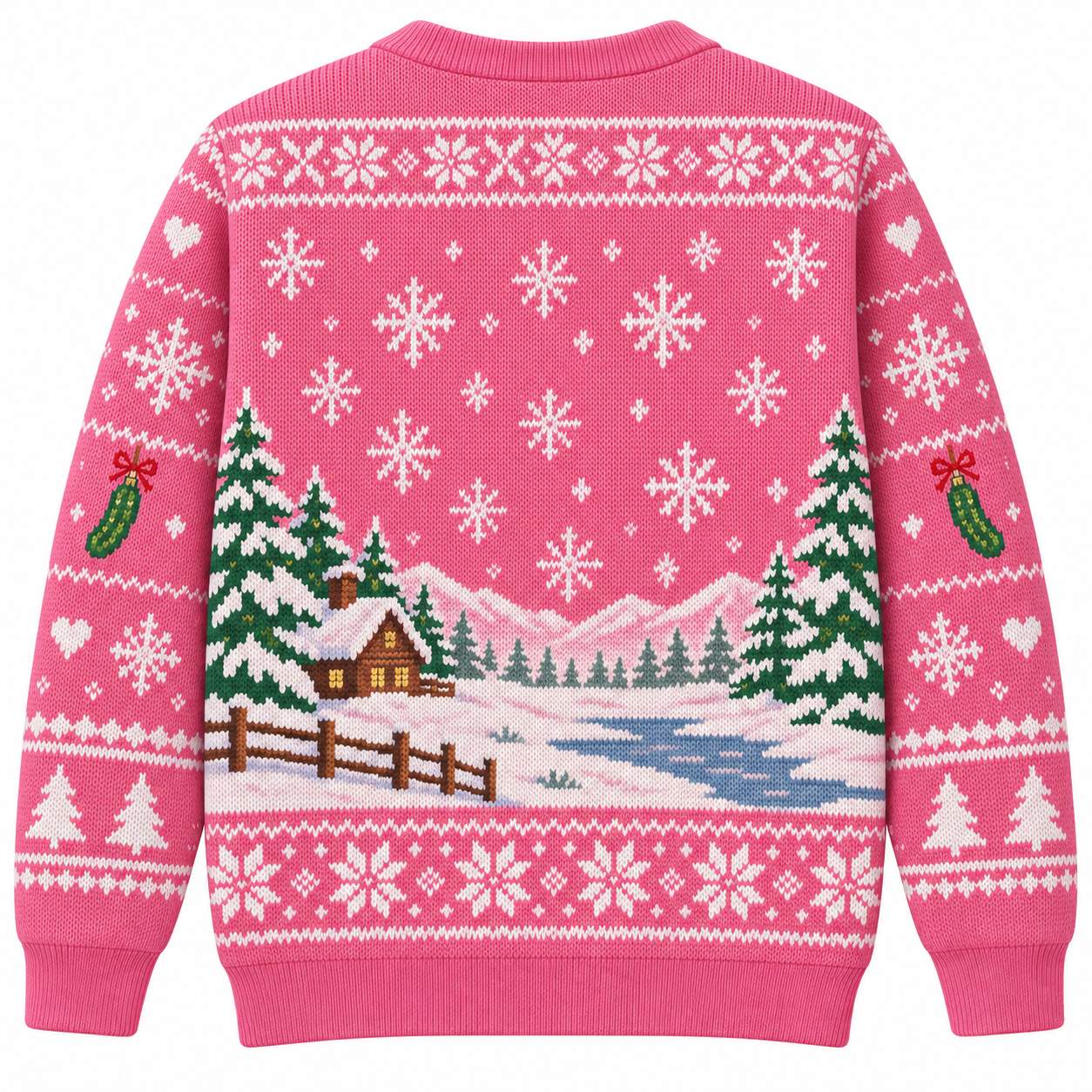 [popular-sweater:PX-23-14:back] Christmas Pickle Ornament Ugly Christmas Sweatshirt - Back view