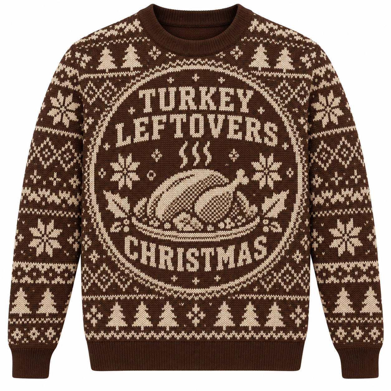 [popular-sweater:PX-23-15:front] Turkey Leftovers Christmas Ugly Christmas Sweatshirt - Front view
