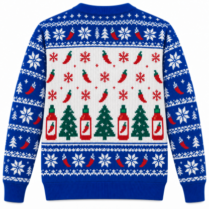 [popular-sweater:PX-23-16:back] Hot Sauce Christmas Ugly Christmas Sweatshirt - Back view