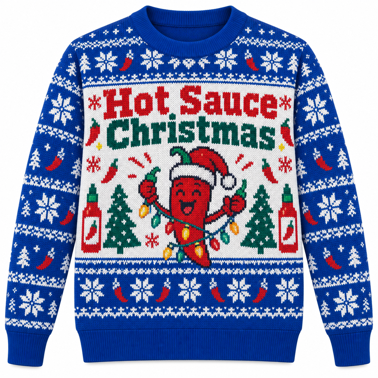 [popular-sweater:PX-23-16:front] Hot Sauce Christmas Ugly Christmas Sweatshirt - Front view