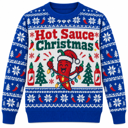 [popular-sweater:PX-23-16:front] Hot Sauce Christmas Ugly Christmas Sweatshirt - Front view