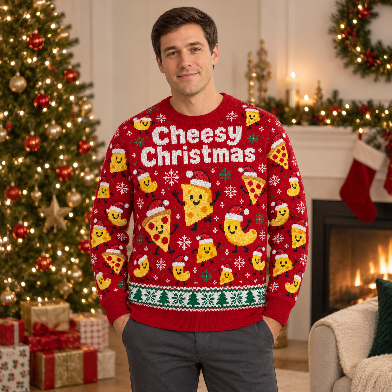 [popular-sweater:PX-23-17:male] Cheesy Christmas Ugly Christmas Sweatshirt - Male view