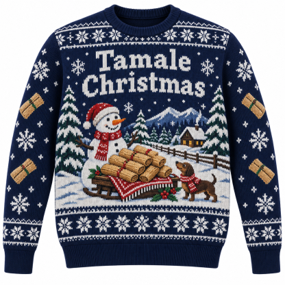 [popular-sweater:PX-23-19:front] Tamale Christmas Ugly Christmas Sweatshirt - Front view