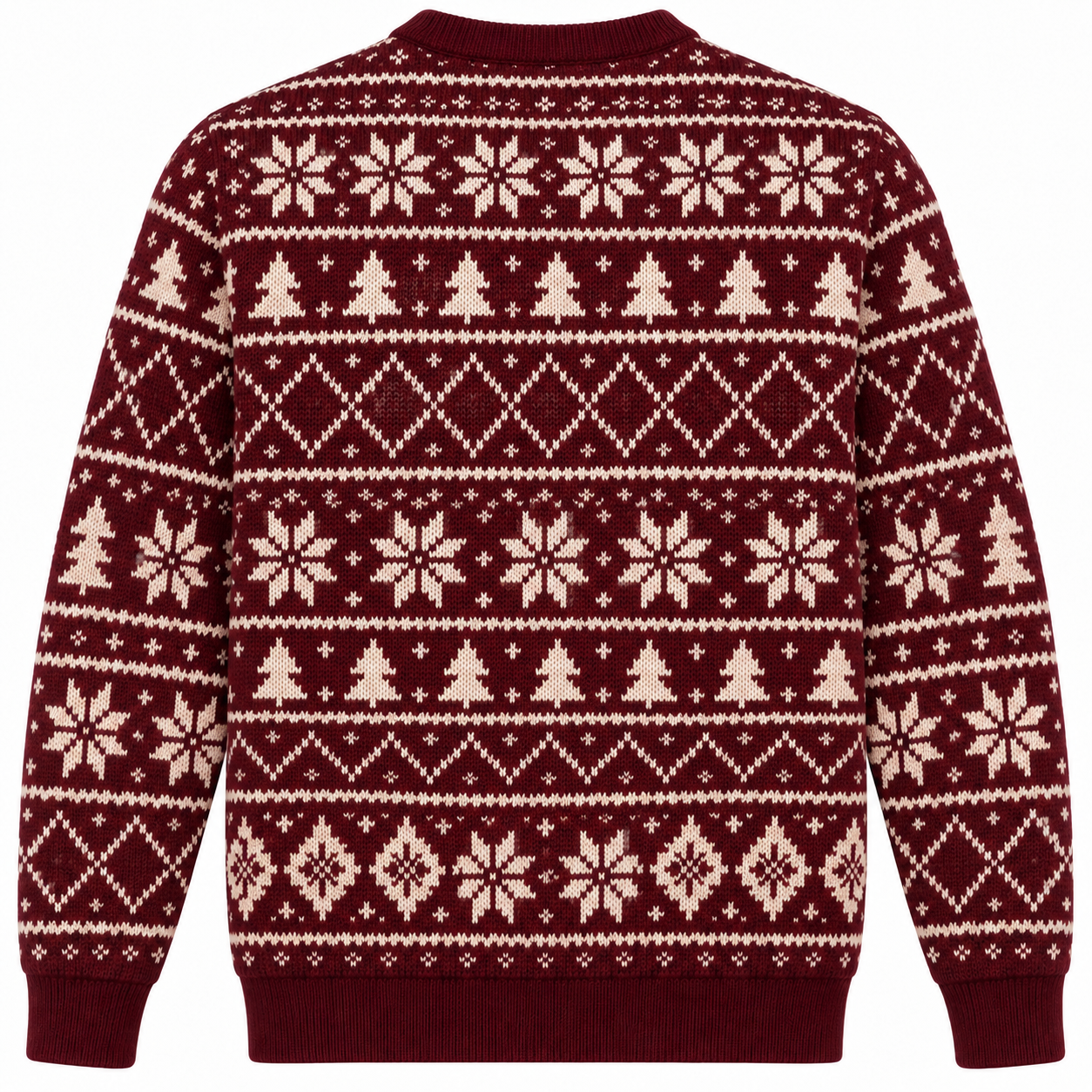 [popular-sweater:PX-23-20:back] Popcorn Garland Christmas Ugly Christmas Sweatshirt - Back view