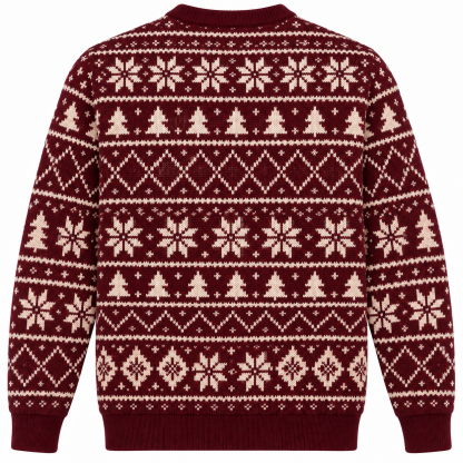 [popular-sweater:PX-23-20:back] Popcorn Garland Christmas Ugly Christmas Sweatshirt - Back view