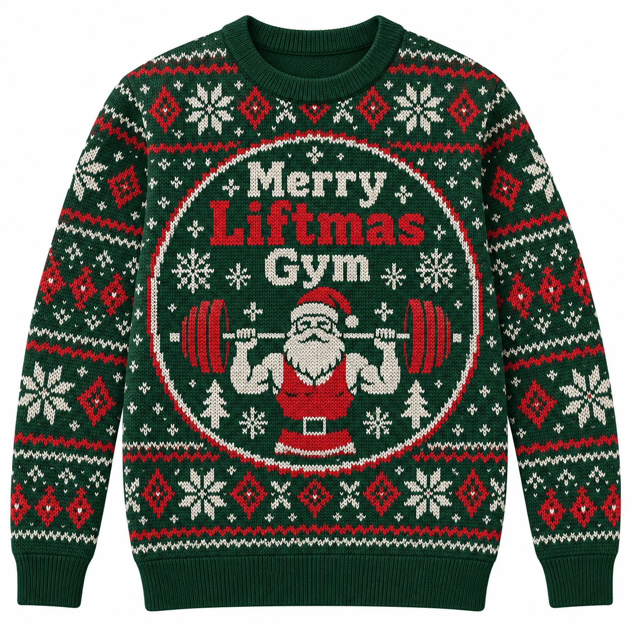 [popular-sweater:PX-24-05:front] Merry Liftmas Gym Ugly Christmas Sweatshirt - Front view