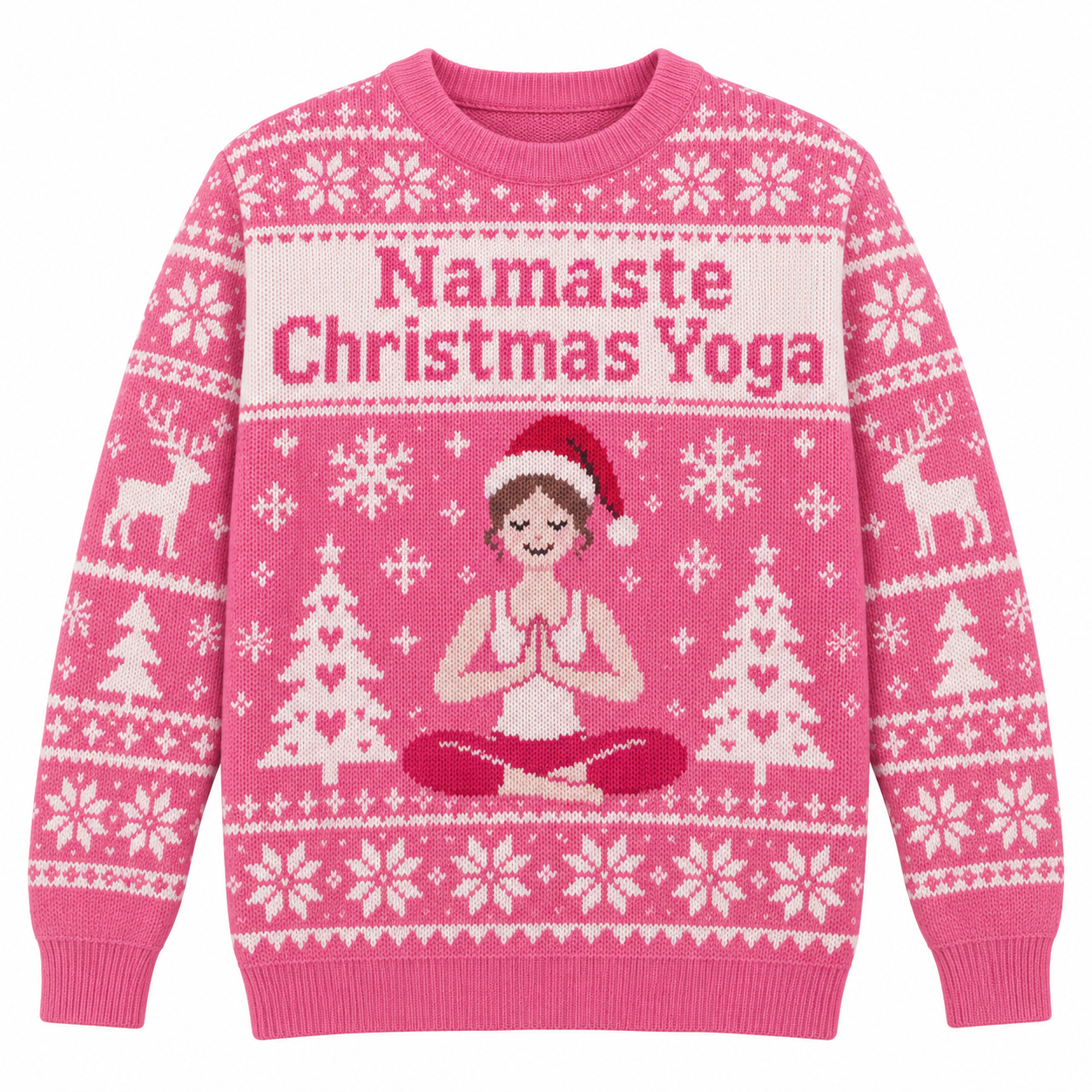 [popular-sweater:PX-24-06:front] Namaste Christmas Yoga Ugly Christmas Sweatshirt - Front view