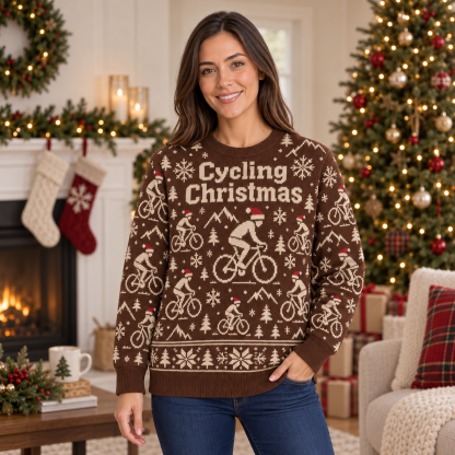 [popular-sweater:PX-24-07:female] Cycling Christmas Ugly Christmas Sweatshirt - Female view