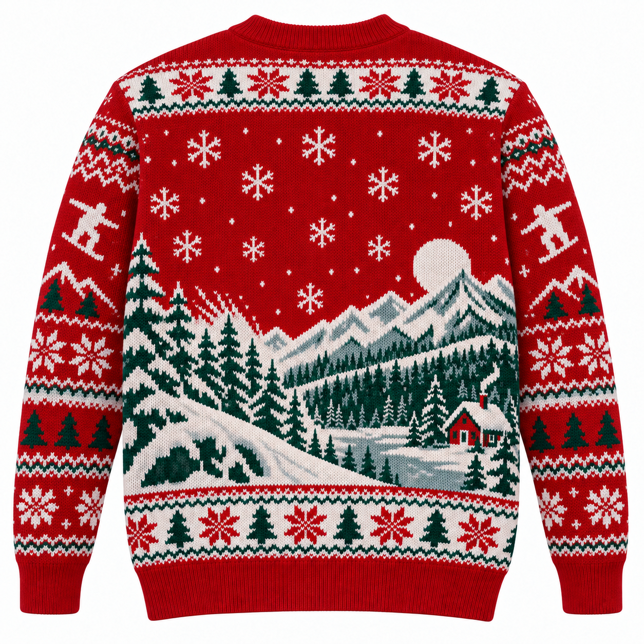 [popular-sweater:PX-24-09:back] Snowboard Christmas Ugly Christmas Sweatshirt - Back view