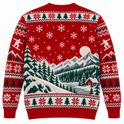 [popular-sweater:PX-24-09:back] Snowboard Christmas Ugly Christmas Sweatshirt - Back view