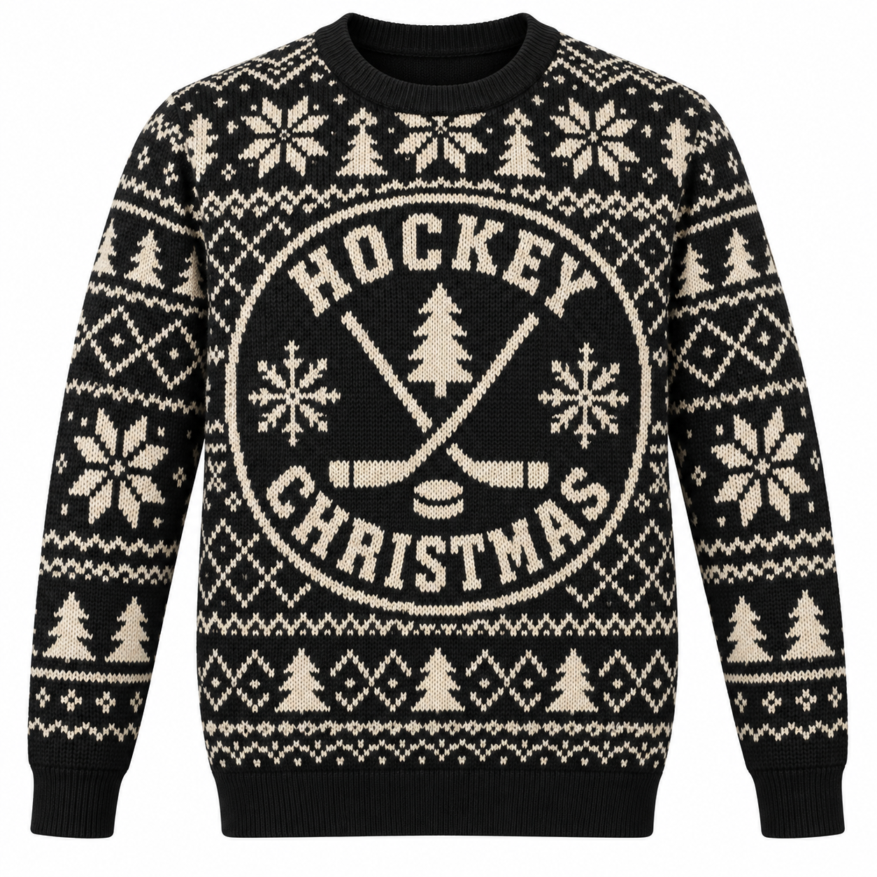[popular-sweater:PX-24-10:front] Hockey Christmas Ugly Christmas Sweatshirt - Front view