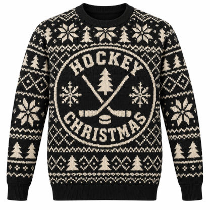 [popular-sweater:PX-24-10:front] Hockey Christmas Ugly Christmas Sweatshirt - Front view