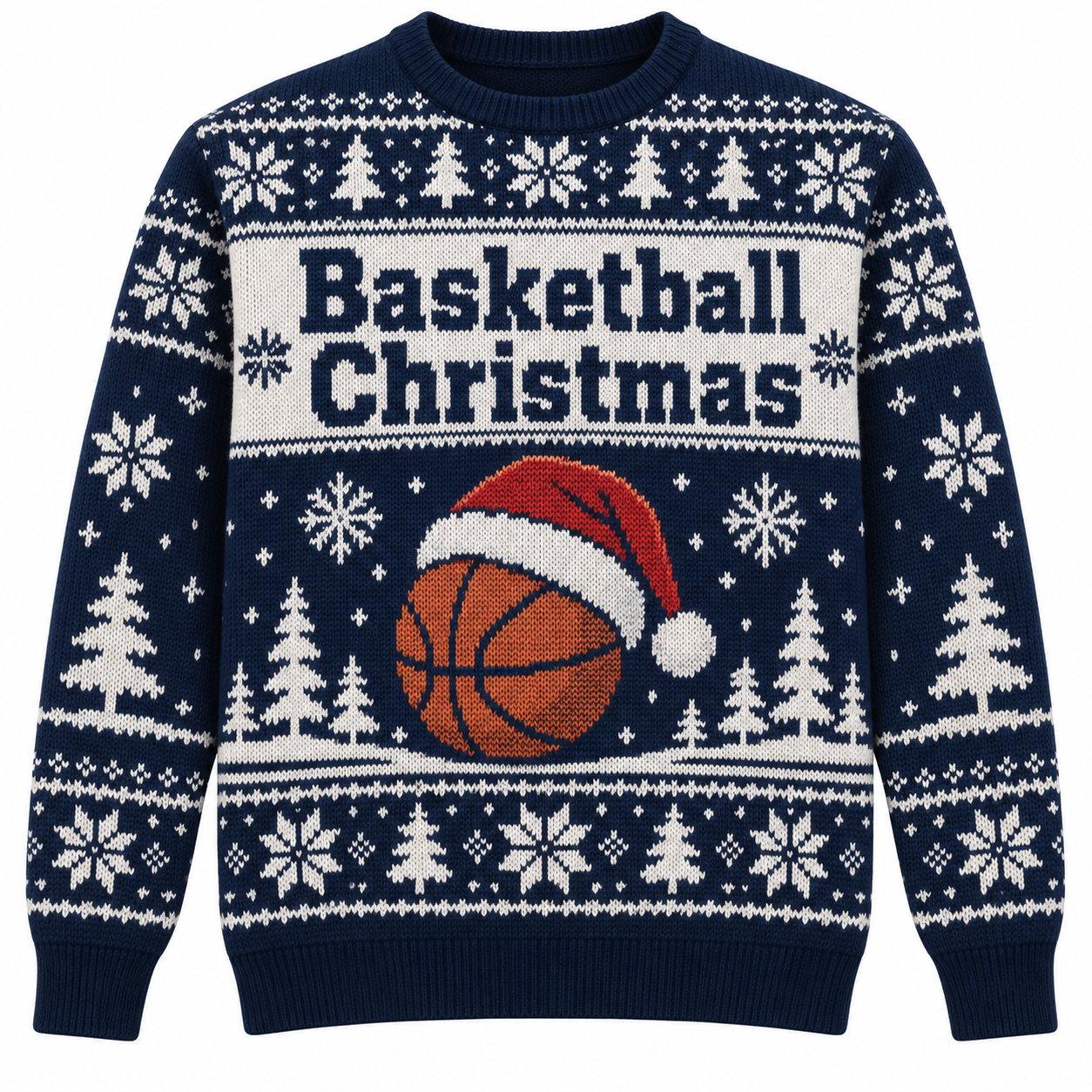 [popular-sweater:PX-24-11:front] Basketball Christmas Ugly Christmas Sweatshirt - Front view