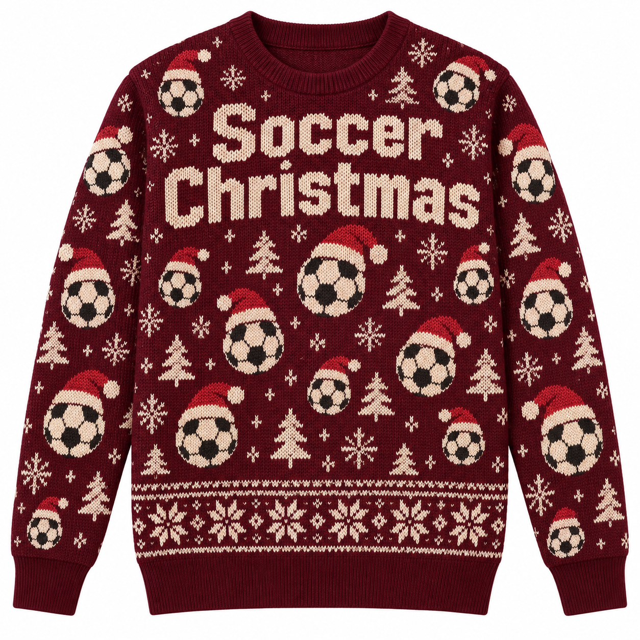 [popular-sweater:PX-24-12:front] Soccer Christmas Ugly Christmas Sweatshirt - Front view