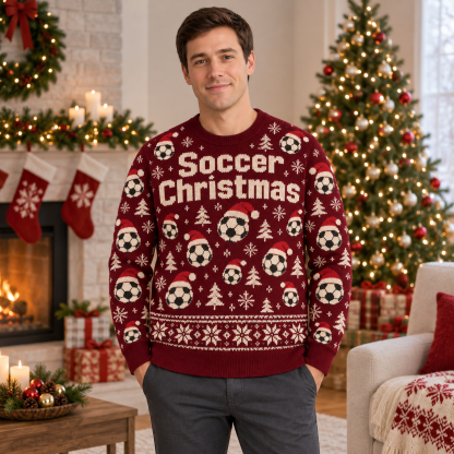[popular-sweater:PX-24-12:male] Soccer Christmas Ugly Christmas Sweatshirt - Male view