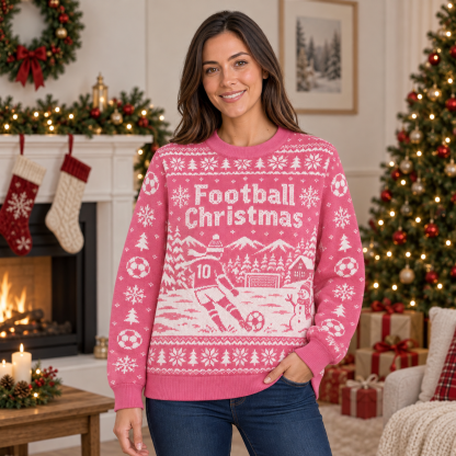 [popular-sweater:PX-24-14:female] Football Christmas Ugly Christmas Sweatshirt - Female view