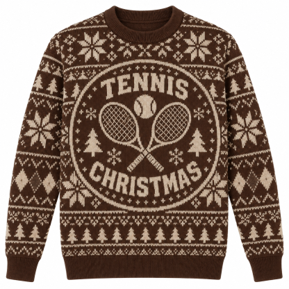 [popular-sweater:PX-24-15:front] Tennis Christmas Ugly Christmas Sweatshirt - Front view