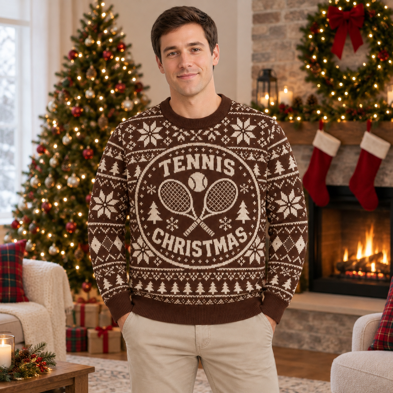 [popular-sweater:PX-24-15:male] Tennis Christmas Ugly Christmas Sweatshirt - Male view