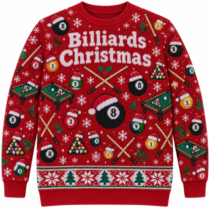 [popular-sweater:PX-24-17:front] Billiards Christmas Ugly Christmas Sweatshirt - Front view