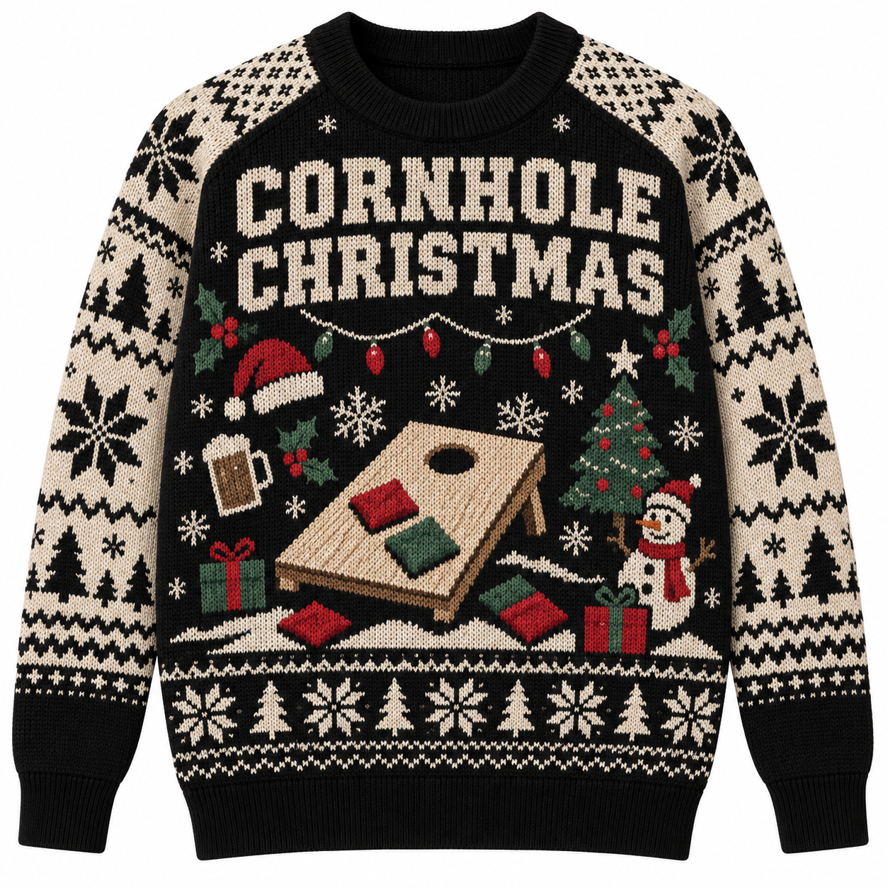[popular-sweater:PX-24-18:front] Cornhole Christmas Ugly Christmas Sweatshirt - Front view