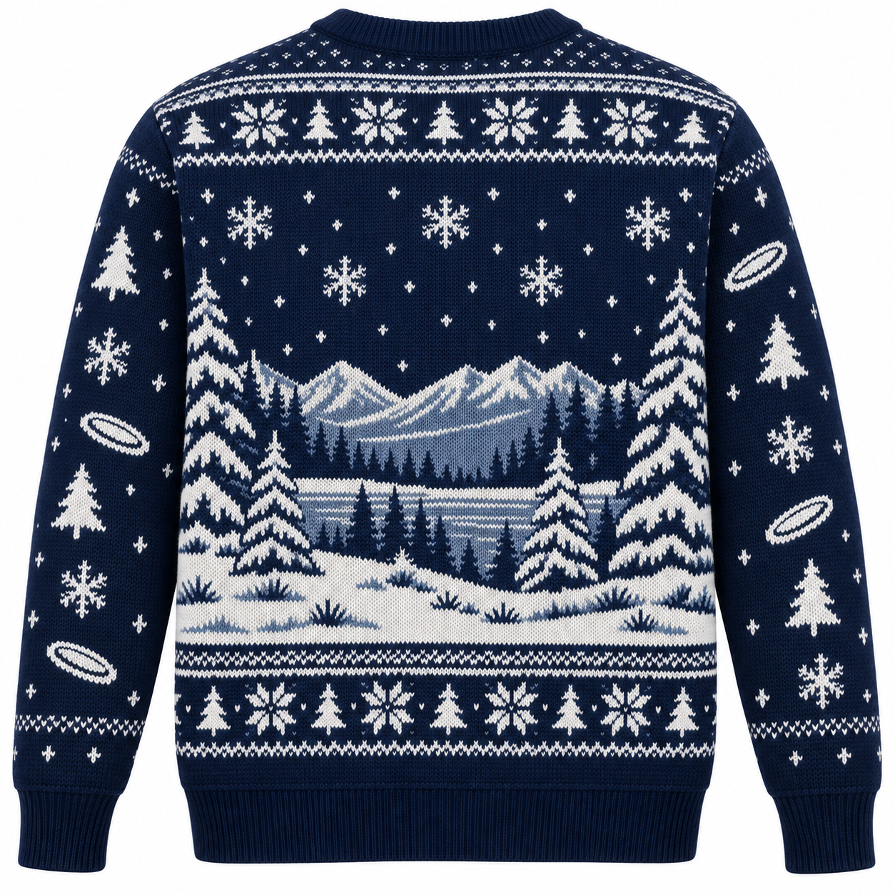 [popular-sweater:PX-24-19:back] Disc Golf Christmas Ugly Christmas Sweatshirt - Back view