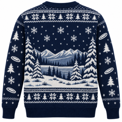 [popular-sweater:PX-24-19:back] Disc Golf Christmas Ugly Christmas Sweatshirt - Back view