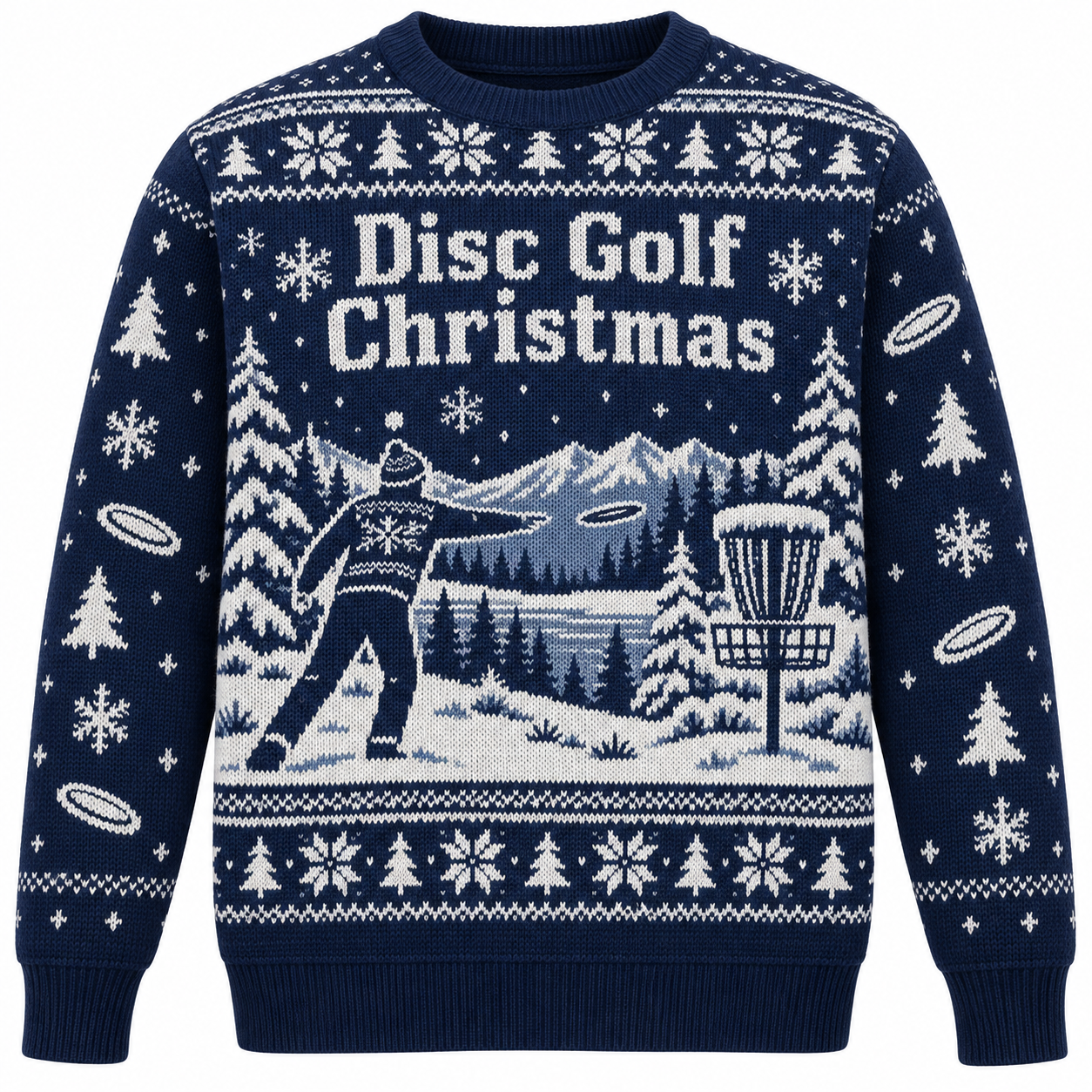 [popular-sweater:PX-24-19:front] Disc Golf Christmas Ugly Christmas Sweatshirt - Front view